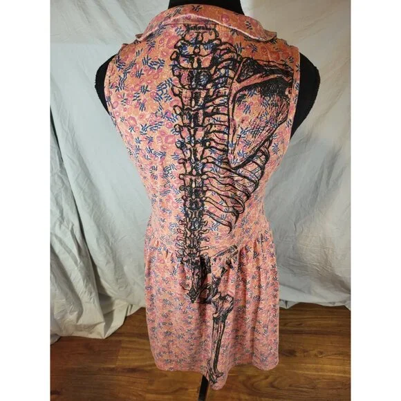 Iron Fist Pink Floral Skeleton Midi Dress - Picture 5 of 6